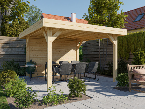 Pavillon Gartenlaube Dice Fichte, Seite offen