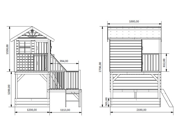 Stelzenhaus Amsterdam KDI inkl. Rutsche blau