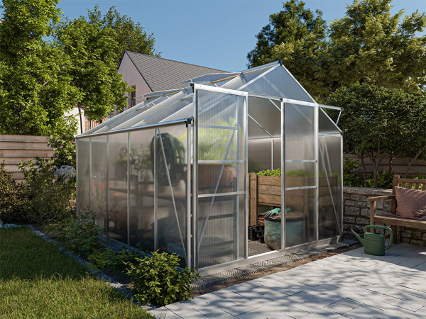 Gewächshaus Athena Silber Hohlkammerplatte 4 mm