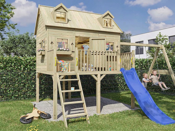 Stelzenhaus Madrid KDI inkl. Rutsche blau