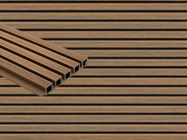 WPC 5-fach Rhombusprofil Sandalwood co-extrudiert