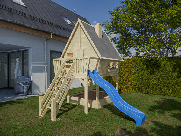 Stelzenhaus Clubhouse KDI inkl. Rutsche blau