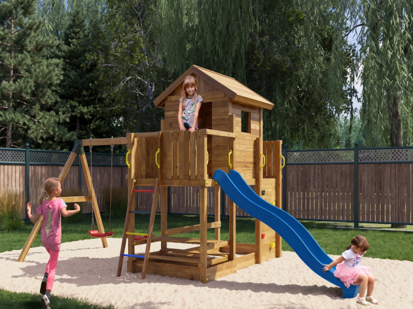 Hinweis: Abb. entspricht nicht dem Lieferumfang. Rutsche nicht enthalten”.