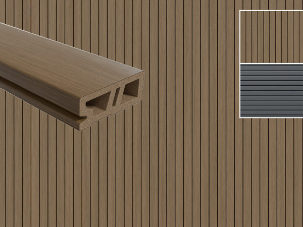 WPC-Fassade Rhombusleiste Hellbraun