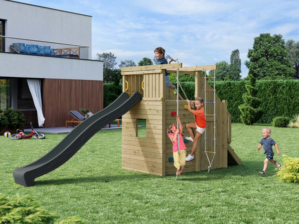 Spielturm Ramphouse KDI inkl. Rutsche grau