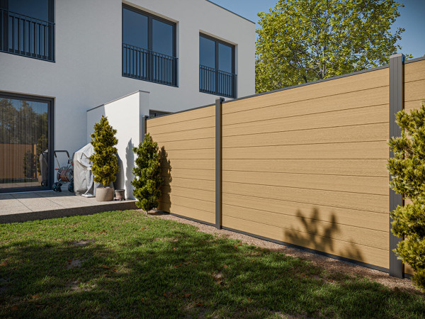 Bohlenset für WPC Steckzaunsystem Teak