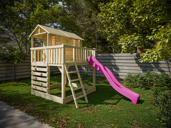 Stelzenhaus Noah kesseldruckimprägniert inkl. Rutsche pink