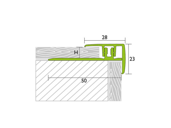 Treppenkantenprofil PROSTEP Aluminium eloxiert Edelstahl