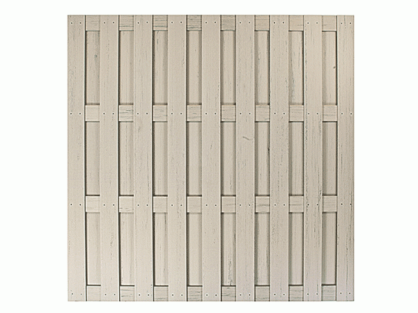 WPC Zaun Sichtschutzzaun Lamellenzaun Komplettset Bausatz Sand-Beige