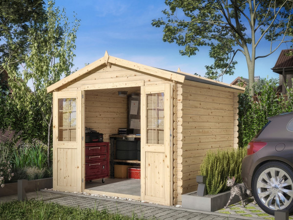 Gartenhaus Blockbohlenhaus CA2874 28 mm naturbelassen