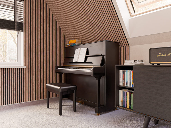 Akustikpaneele Wandverkleidung Walnut 240 cm Filz schwarz