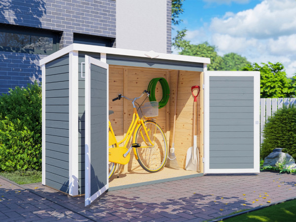 Geräteschrank Mülltonnenbox Multibox 3 14 mm hellgrau