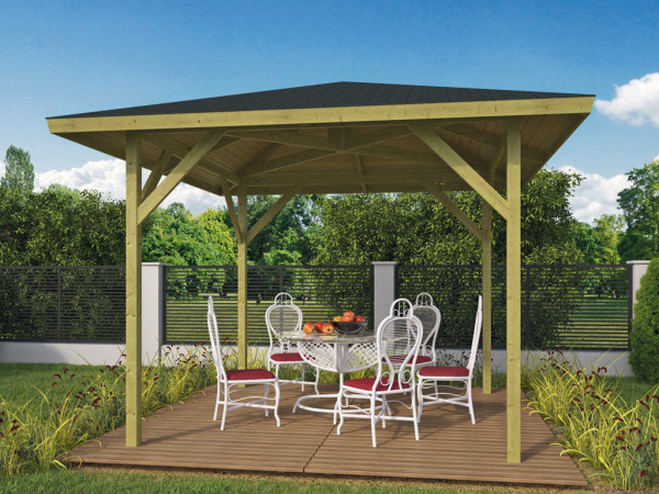 Pavillon Gartenlaube Ökonom Fichte grün imprägniert