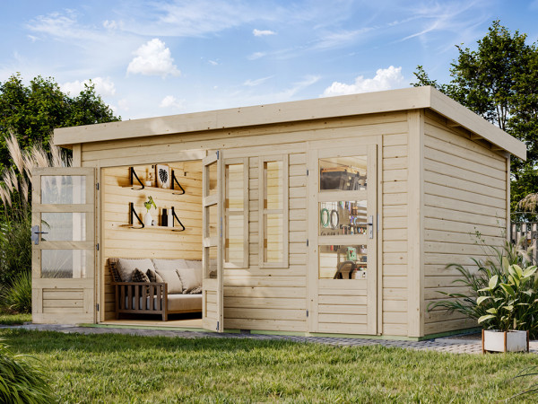 Gartenhaus Zweiraumhaus Schönborn 2 38 mm naturbelassen