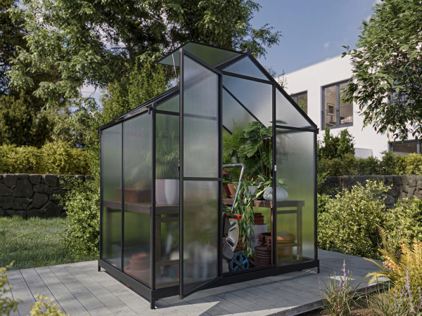 Gewächshaus Tomatenhaus Victoria Schwarz Hohlkammerplatte 4 mm