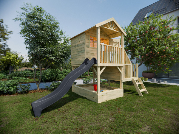 Stelzenhaus Amsterdam KDI inkl. Rutsche grau