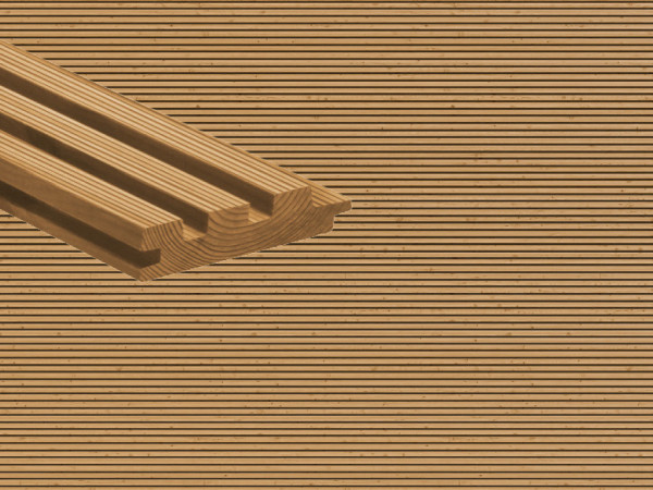 Fassadenverkleidung Thermokiefer hellbraun lasiert Triple-Rhombus