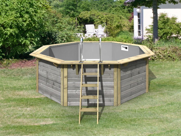 Holzpool Modell X2 38mm Wassergrau SPARSET Zubehöre