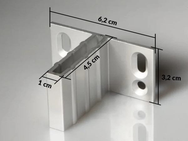 T-Beschlag silber, inkl. Schrauben