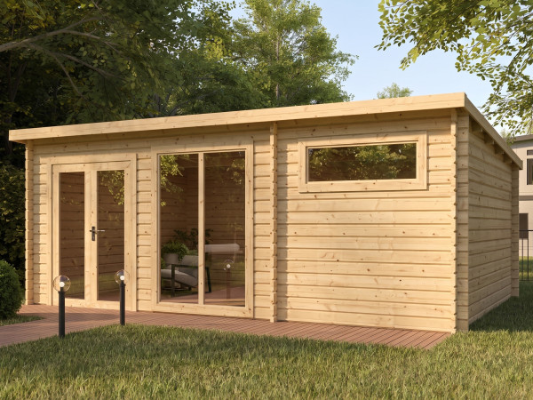 Gartenhaus Blockbohlenhaus Callie 2 44 mm naturbelassen