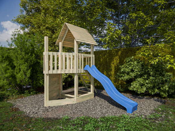 Spielturm Ship Tower KDI inkl. Rutsche blau