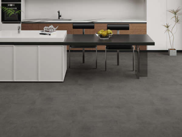 Vinylboden Premium Klebevinyl Beton grau Fliesenformat