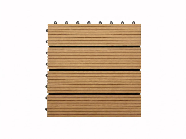 WPC-Fliese Teak geriffelt