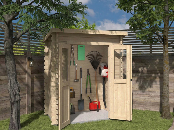 Gartenhaus BBH "Mini 1 A" 28 mm Pultdach