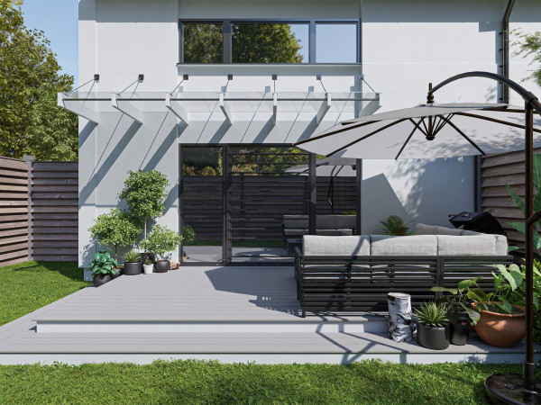 Terrassendiele WPC ProFi One Silver Ash Massivprofil