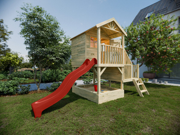 Stelzenhaus Amsterdam KDI inkl. Rutsche rot