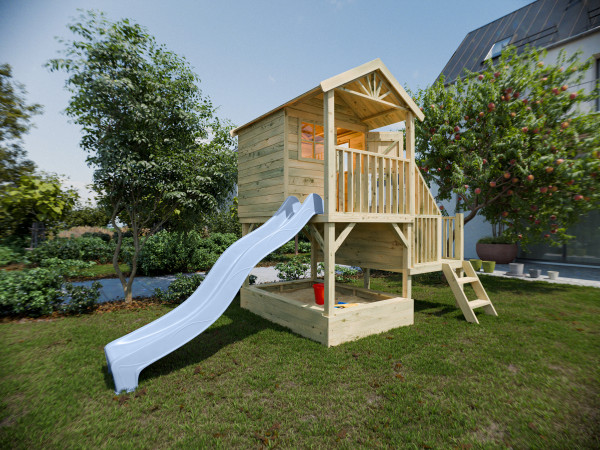 Stelzenhaus Amsterdam KDI inkl. Rutsche pastellblau