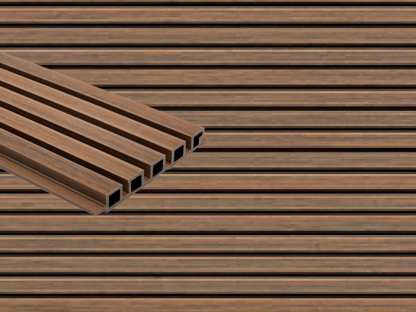 Fassadenverkleidung WPC co-extrudiert Sandalwood 5-fach Rhombusprofil
