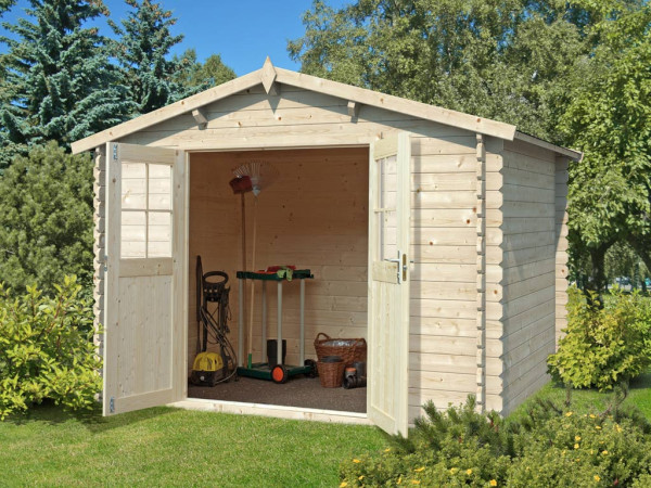 Gartenhaus Blockbohlenhaus CA2874 28 mm naturbelassen