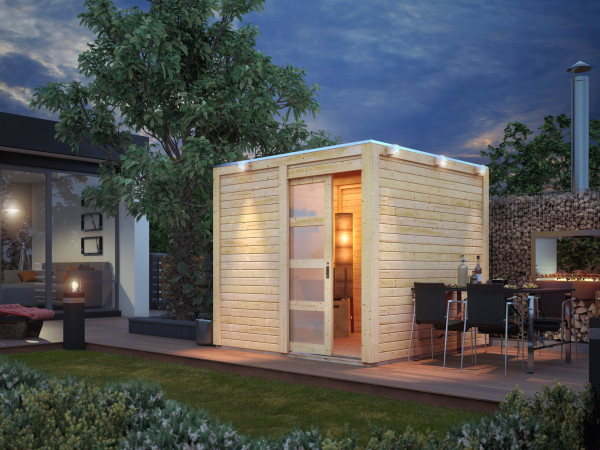 Gartenhaus Qubic-Cubino 19 mm naturbelassen