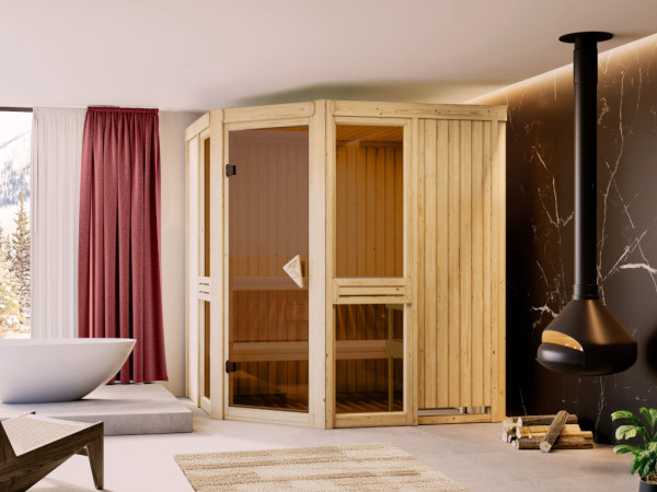 Sauna Amelia 2 SET mit Ofen 9 kW, externer Steuerung