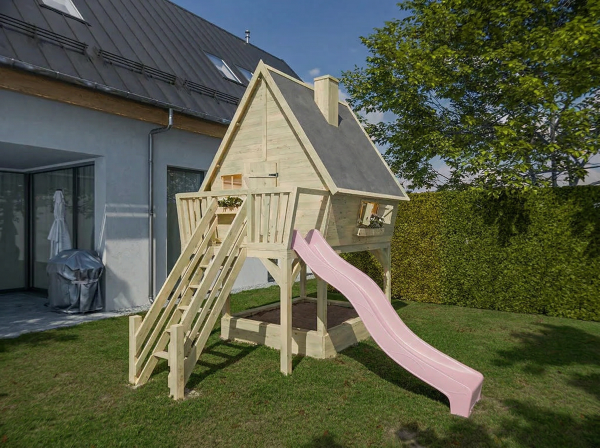 Stelzenhaus Clubhouse KDI inkl. Rutsche pink