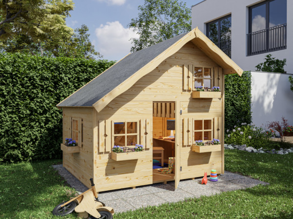 Spielhaus Tom 15 mm naturbelassen