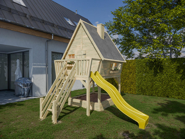 Stelzenhaus Clubhouse KDI inkl. Rutsche gelb