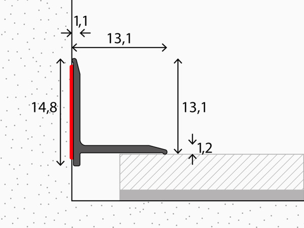 Wandanschlussprofil Prinz Aluminium schwarz