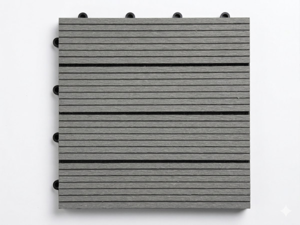 WPC-Terrassenfliese Basic hellgrau