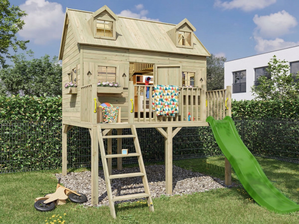 Stelzenhaus Madrid KDI inkl. Rutsche grün