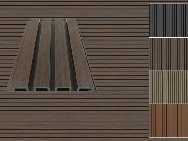 WPC 4-fach Rhombusprofil Walnut co-extrudiert