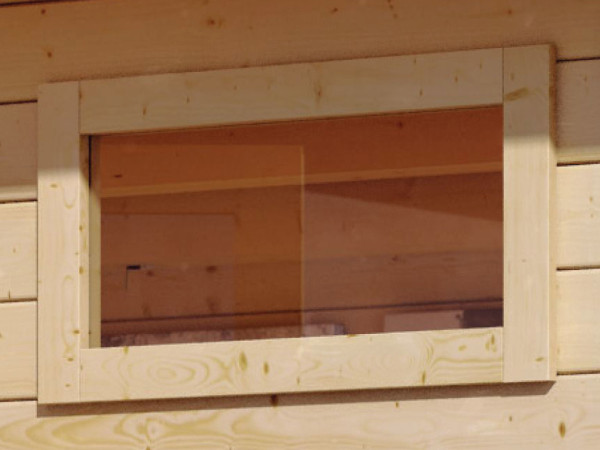 Saunafenster Klarglas verpackt naturbelassen