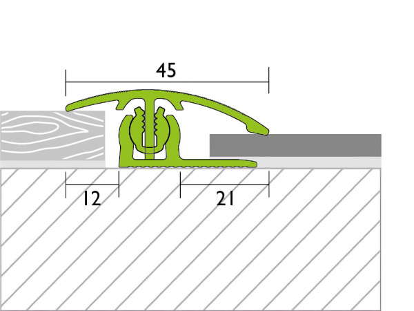 Anpassungsprofil PROVARIO Universal Aluminium eloxiert Champagne