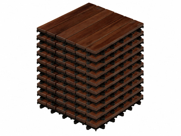 Terrassenfliese Akazie Holzfliese dunkel geölt