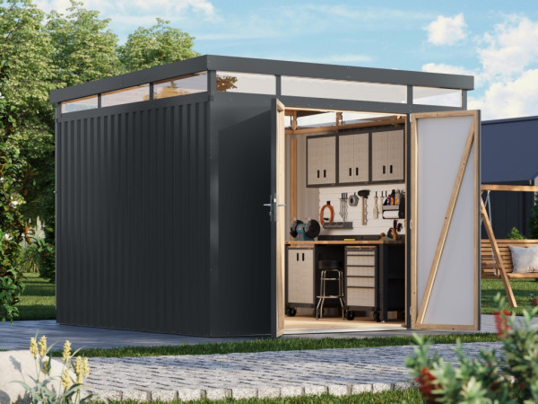 Metall-Gerätehaus Primum Plus 3,5 anthrazit