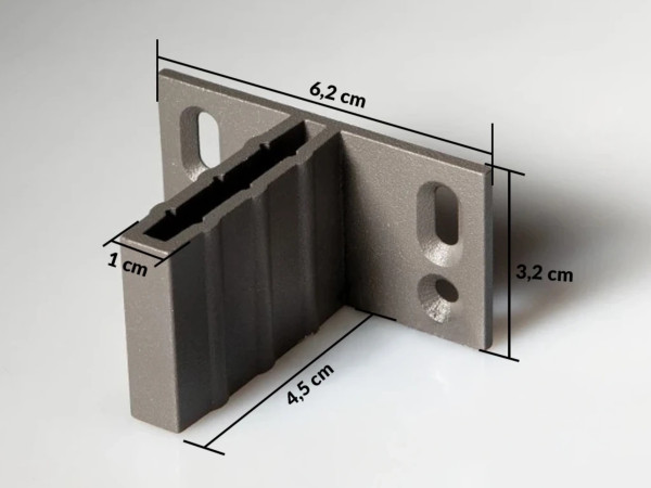 T-Beschlag schwarz, inkl. Schrauben