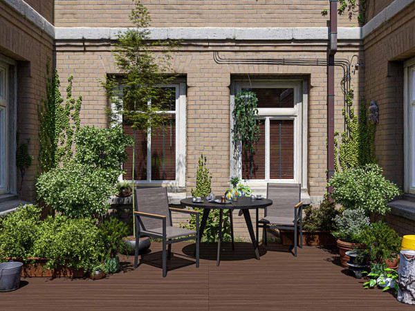 Terrassendiele WPC braun Holzoptik geprägte Oberfläche