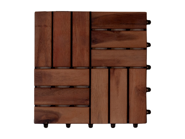 Terrassenfliese Akazie Holzfliese dunkel geölt