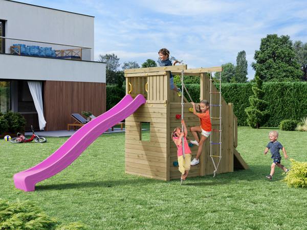Spielturm Ramphouse KDI inkl. Rutsche pink